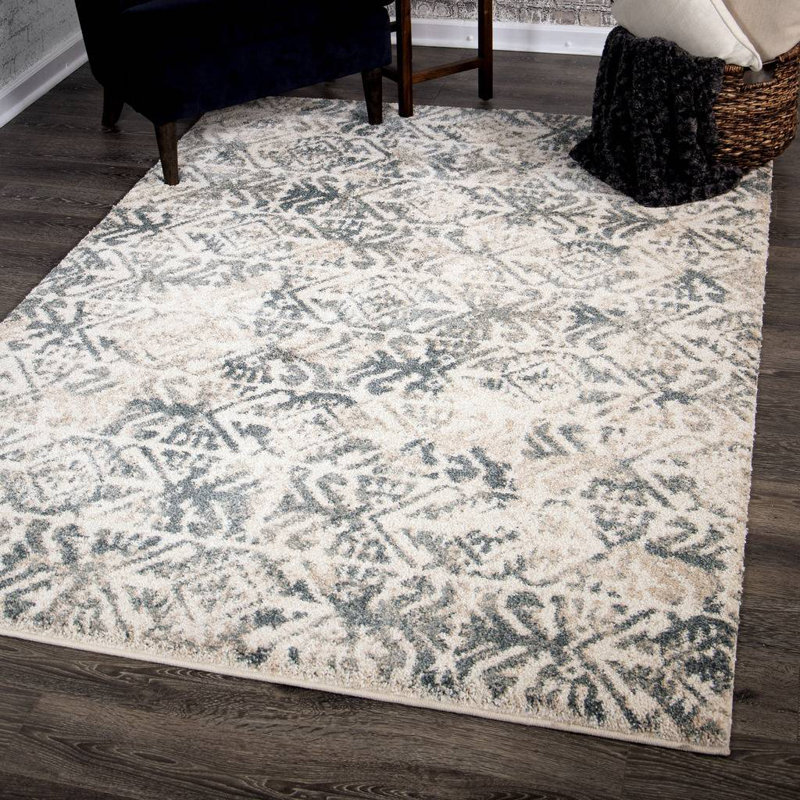 Brayden Studio® Warba Beige/Blue Area Rug & Reviews Wayfair